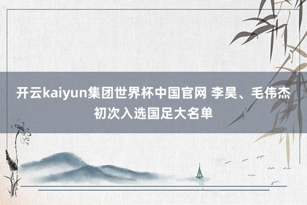 开云kaiyun集团世界杯中国官网 李昊、毛伟杰初次入选国足大名单