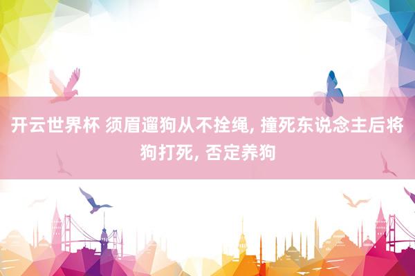 开云世界杯 须眉遛狗从不拴绳, 撞死东说念主后将狗打死, 否定养狗