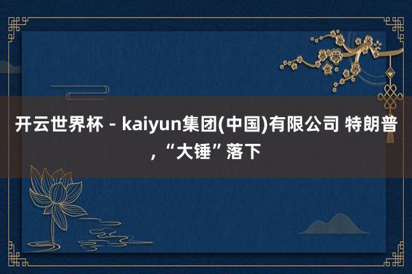 开云世界杯 - kaiyun集团(中国)有限公司 特朗普， “大锤”落下