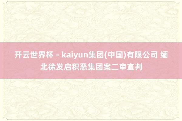 开云世界杯 - kaiyun集团(中国)有限公司 缅北徐发启积恶集团案二审宣判