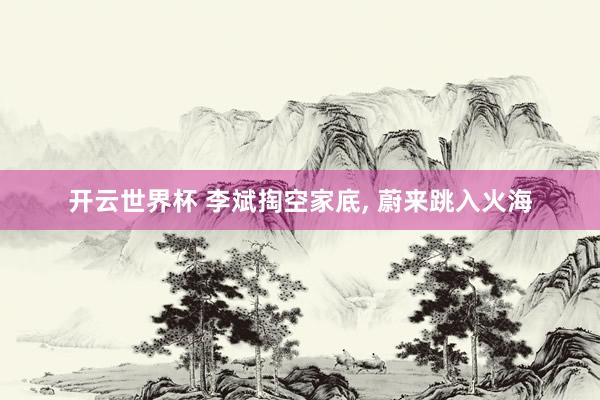 开云世界杯 李斌掏空家底, 蔚来跳入火海