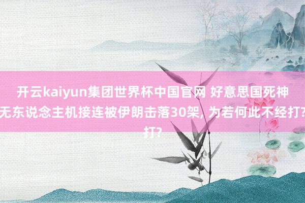 开云kaiyun集团世界杯中国官网 好意思国死神无东说念主机接连被伊朗击落30架, 为若何此不经打?