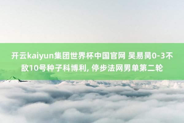 开云kaiyun集团世界杯中国官网 吴易昺0-3不敌10号种子科博利， 停步法网男单第二轮