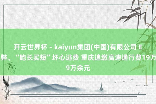 开云世界杯 - kaiyun集团(中国)有限公司 ETC舞弊、“跑长买短”坏心逃费 重庆追缴高速通行费19万余元