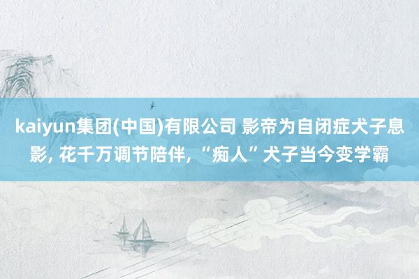 kaiyun集团(中国)有限公司 影帝为自闭症犬子息影, 花千万调节陪伴, “痴人”犬子当今变学霸