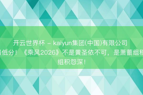 开云世界杯 - kaiyun集团(中国)有限公司 全场最低分!《乘风2026》不是黄圣依不可,是萧蔷组积怨深!