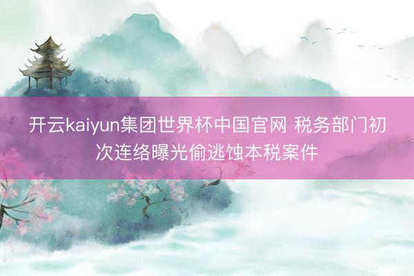 开云kaiyun集团世界杯中国官网 税务部门初次连络曝光偷逃蚀本税案件