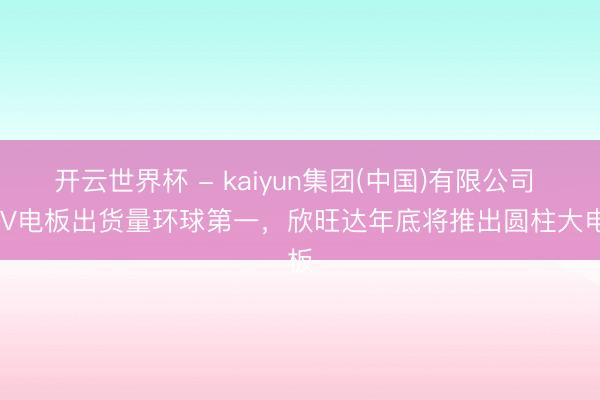 开云世界杯 - kaiyun集团(中国)有限公司 HEV电板出货量环球第一,欣旺达年底将推出圆柱大电板