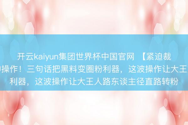 开云kaiyun集团世界杯中国官网 【紧迫裁撤】使命室危境公关神操作！三句话把黑料变圈粉利器，这波操作让大王人路东谈主径直路转粉