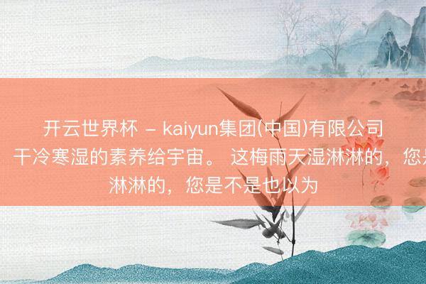 开云世界杯 - kaiyun集团(中国)有限公司 下雨太多了,干冷寒湿的素养给宇宙。 这梅雨天湿淋淋的,您是不是也以为
